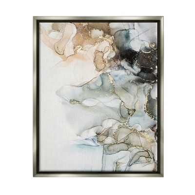 Stupell Industries Soft Ripples Abstraction Framed Floater Canvas Wall Art