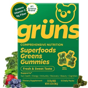 Grüns Adult Sugar-Free Superfoods Greens Gummies - 96ct/12 Servings - 1 of 4