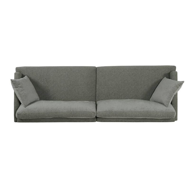 Malverne Contemporary 3 Seater Fabric Sofa with Accent Pillows Gray/Dark Brown - Christopher Knight Home, 6 of 12