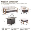 4 Pieces Patio Furniture Set with 41" Propane Fire Pit Table, Deep Seating Wicker Sofa Couch with Swivel Glider Chairs Set Patio Conversation Set - 3 of 4