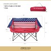 Arrowhead Outdoor Portable Folding Double Duo Camping Chair Loveseat Couch w/ 2 Cup & Wine Glass Holder, Supports up to 500lbs (American Flag) - 3 of 4