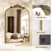 BEAUTYPEAK Vanity Wall Mirror Decorative Vintage Arch Bathroom Mirror with Designed Bottom - 4 of 4