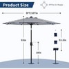 9ft Patio Umbrella with Push Button Tilt & Crank Lift - UV Protection 8-Rib Design for Deck/Backyard - 2 of 4