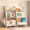 Vynxaria Bookshelf Series 24 in. Wide  3 / 4 Shelf Kids Bookcase with Side Pockets for Nurseries Playrooms and Classrooms - 2 of 4