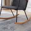 Airsurfer Modern Rocking Chair with Adjustable Headrest, Tech Leather Upholstery, High Back Glider for Nursery, Bedroom, Living Room - 4 of 4