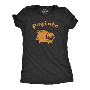 Womens Pugtato T Shirt Funny Cute Adorable Pug Potato Puppy Tee For Ladies - Crazy Dog Women's T Shirt - 1 of 4