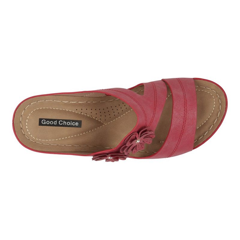GC Shoes Rita Flower Comfort Slide Wedge Sandals, 4 of 6