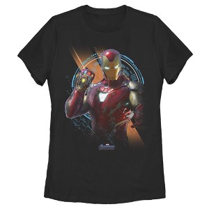 Women's Marvel Avengers Endgame Iron Man Time Travel Platform Logo T-Shirt - 1 of 3