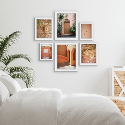 Green on Coral Coast - 6 Piece Shadowbox Frame Gallery Wall Art Set