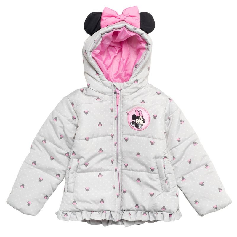 Disney Minnie Mouse Girls Winter Coat Puffer Jacket Little Kid, 2 of 8