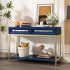 Okak 45.5IN Modern Entryway Table with 2 Drawers, Console Table with Striking Geometric Design, Hallway Table for Living Room, Foyer - 3 of 4