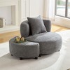 NicBex Modern Accent Chair with Ottoman Single TV Chair Comfy Barrel Chair with Foot Rest for Living Room, Bedroom, Gray - 2 of 4