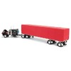 First Gear DCP 1/64 Black & Red Peterbilt 379 63in Flattop Sleeper with 53ft Utility Roll Tarp Trailer 60-1612 - 4 of 4