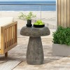 13.2" Outdoor Mushroom Side Table With Wood-Like Texture, Weather-Resistant Accent Table for Living Room or Covered Patio - Maison Boucle - 2 of 4