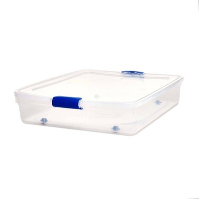 2pk 56qt Under-Bed Modular Latching Clear Storage Bin - Homz