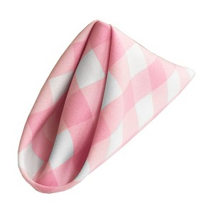 Slickblue Gingham Checkered Napkins 18"x18", Reversible, Yarn-Dyed Polyester, 9 Color Options – Pack of 4 or 10 - 1 of 4