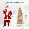 6ft Flocked Pencil Christmas Tree, Slim Artificial Xmas Tree with Snowy Branch Tips & Sturdy Metal Stand for Indoor Holiday or Party Decor(upgrade) - 2 of 4