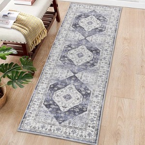 coucheta Washable Accent Area Rug Non-Slip Floor Carpet Low Pile Oriental Print Throw Rugs - 1 of 4