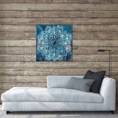 Blue Mandala 12x12 Canvas Wall Art