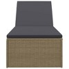 vidaXL Sunlounger Poly Rattan Brown and Dark Gray - 4 of 4