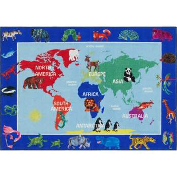 Eric Carle World Map Area Kids' Rug (6'6"x9'5") - Home Dynamix