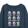 Women's - Star Wars - The Mandalorian Mandalorian Moods Lightweight French Terry Wide Neck Long Sleeve Graphic Shirt - 2 of 4