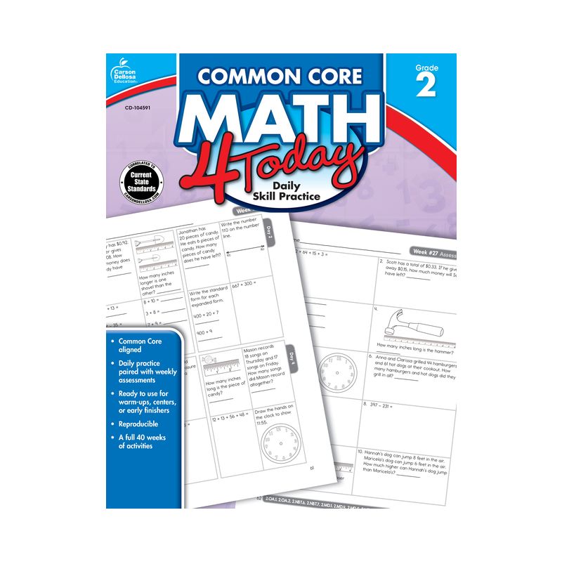 Common Core Math 4 Today, Grade 2 - (Common Core 4 Today) by  McCarthy (Paperback), 1 of 2