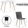 FurnitureR Modern 5-Piece Dining Set with Oval Table and Fabric-PU Hybrid Chairs, Wood-Look Legs, Compact Kitchen Dining Room Furniture for 4 People - 2 of 4