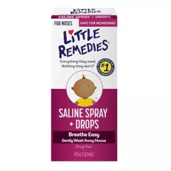 Little Remedies Saline Spray and Drops for Babies Stuffy Noses - 1 fl oz
