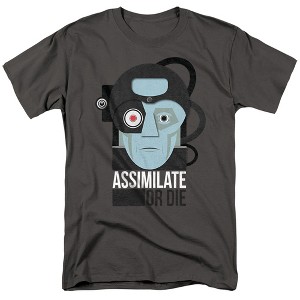 Star Trek Assismilate Or Die Adult T-Shirt Charcoal - 1 of 4