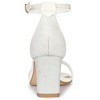 Allegra K Women's Glitter Square Toe Ankle Buckle Strap Chunky Heels Sandals - 3 of 4