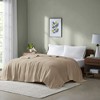 100% Cotton Solid Basket Weave Construction Bed Blanket, Knit Textile Lightweight Breathable Bedspread for Year-Round Use - 2 of 4