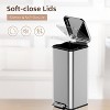 Acekool 30L Stainless Steel Trash Can with Soft-Close Lid, Hands-Free Foot Pedal, and Removable Inner Bucket for Kitchen & Bathroom - 3 of 4