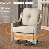 XIZZI 8 Pieces Wicker Sofa with Cushion, Swivel Rocking Chairs, High Back Rattan Chairs and Ottomans, 9 Seats Conversation Set for Backyard - 3 of 4