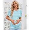 maternity dress Women's Maternity Floral  Puff Sleeve Tunic Blouse - 3 of 4