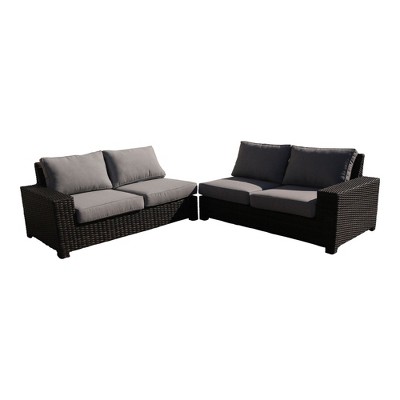 Courtyard Casual St Lucia 2 Pc Sectional Set 1 Left and 1 Right Loveseat   Grade A Vietnam Olefin