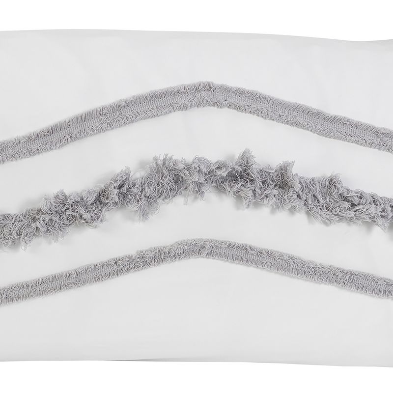 Sweet Jojo Designs Throw Pillow Covers Boho Fringe White and Grey 2pc, 4 of 5