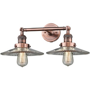 Halophane 7"H Antique Copper 2-Light Adjustable Wall Sconce - 1 of 3