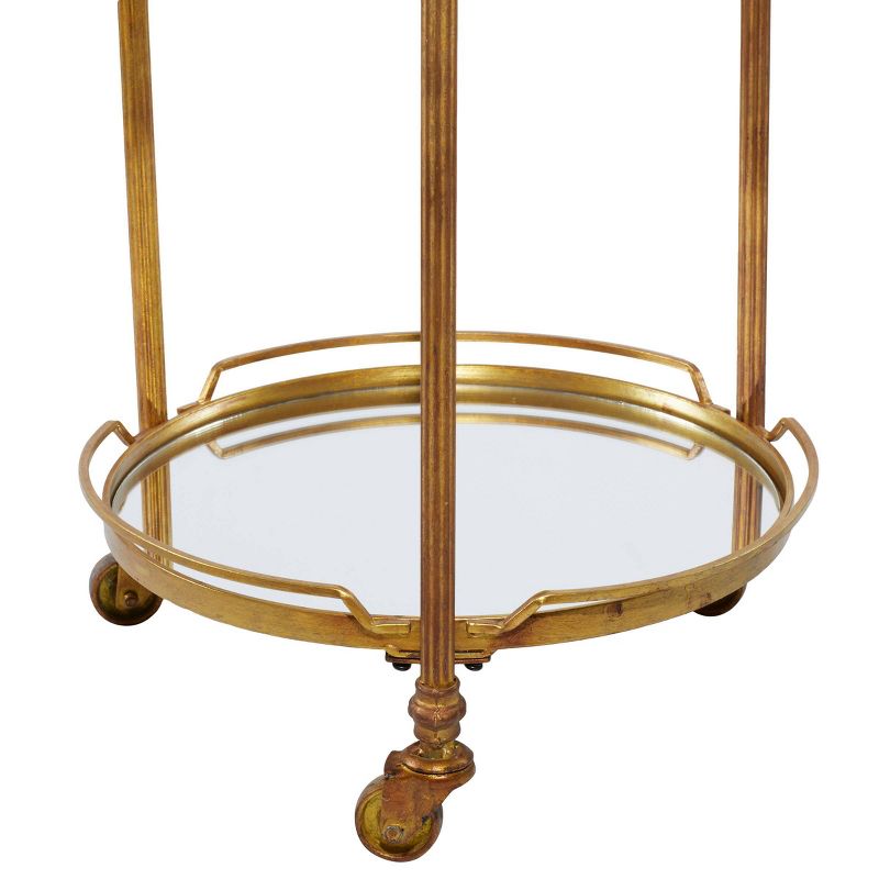Traditional Iron and Mirrored Bar Cart Brass - Olivia &#38; May, 6 of 10