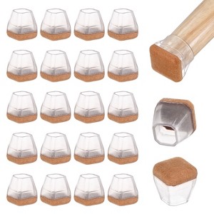 Unique Bargains Silicone Cups Felt Furniture Pads for Hardwood Floors 24 Pcs - 1 of 4