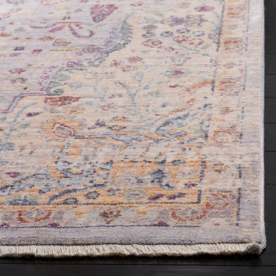 Elysian Fields Lilac & Light Grey Hand-Knotted Viscose Area Rug