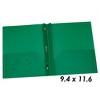 Oxford® Green Poly Two Pocket Portfolio with Prongs, Pack of 25 - 2 of 3