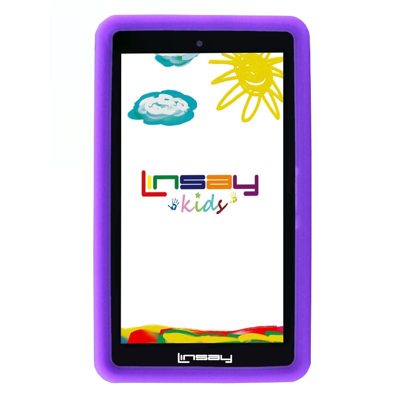 LINSAY 7" Kids Funny Tablet 64GB STORAGE New Android 13 Bundle, 1 of 3