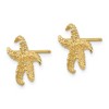 Black Bow Jewelry 13mm Textured and Cutout Starfish Post Earrings in 14k Yellow Gold - 2 of 4