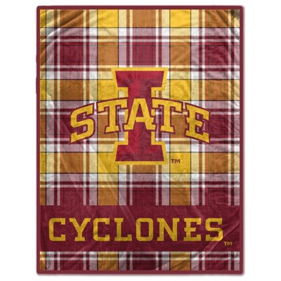 NCAA Iowa State Cyclones Plaid Ultra Cozy Throw Blanket