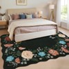 Floral Irregular Area Rug Ultra Thin Living Room Rugs - 4 of 4
