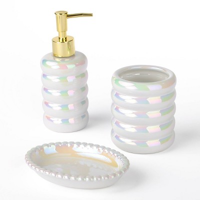 3pc Bath Accessories Set Iridescent - Bullseye's Playground™