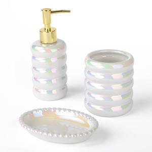 3pc Bath Accessories Set Iridescent - Bullseye's Playground™ - 1 of 3