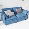 Okak Mid Century Designed Loveseat Sofa Futon Couch with Arm Pillows,Comfy 2-Seat Sofa Couch for Living Room,Apartment - 2 of 4