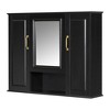 Racxily 36" Medicine Cabinet, Wall Mounted Bathroom Storage with Mirror & 3 Doors, Black/White - 2 of 4